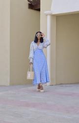 How To Style A Silk Blue Dress For Spring