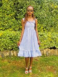 How To Wear Gingham: Blue Gingham Dress