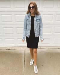 Black dress and Denim jacket