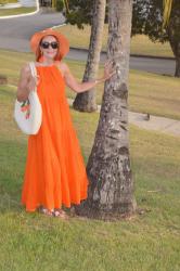 Vibrant Orange Maxi Dress + Style With a Smile Link Up