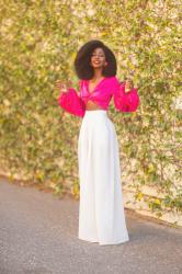 Bell Sleeve Twist Top + High Waist Pants