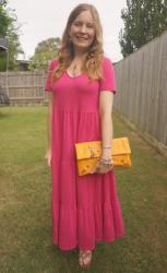 Fuchsia Kmart Dresses and Balenciaga Bags