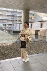 A Plaid Kimono Like lattice design At Tokyo Opera City