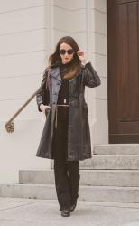 Thrifted Leather Coat