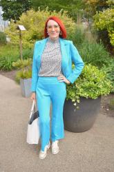 Turquoise Jacket and Trousers + Style With a Smile Link Up