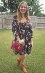 Printed Dresses and Prune Rebecca Minkoff MAC Bag