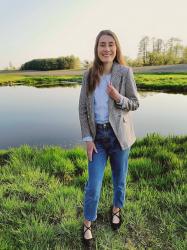 marynarka i mom jeans