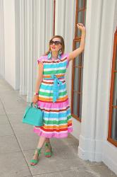 Multi-Color Stripe Shirtdress