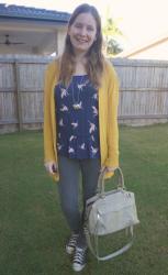Jeans, Colourful Cardigans and Peplum Tops