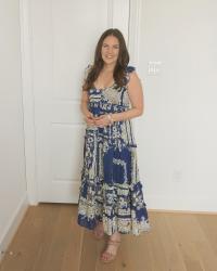 Blue Ruffle Maxi Dress