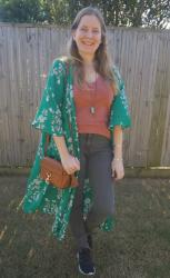 Floral Dusters With Jeans and Tee and Rebecca Minkoff MAB Camera Bag