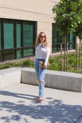 Summer Style: Off-Shoulder Top + Ultra High-Rise Straight Jeans