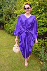 Purple Flounce Kaftan Dress + Style With a Smile Link Up