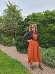 Burnt orange dress &amp; Fancy Friday linkup