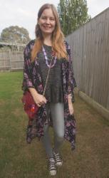 Pink and Purple: Jeans and Floral Kimono Outfits | Weekday Wear Link Up