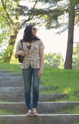 {outfit} Pairing a Croc Handbag and Embellished Ancient Greek Sandals