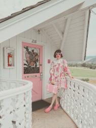 Pink flower door 