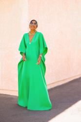 Green Maxi Kaftan With Slits