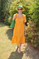 Orange Tiered Sun Dress + Style With a Smile Link Up