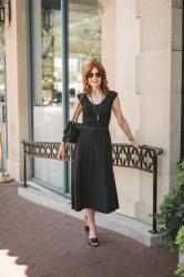 AN AFFORDABLE BLACK DRESS WORN TWO WAYS