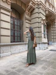 Maxi falda en verde militar