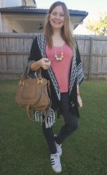 Skinny Jeans, Pink Tops and Black and White Prints With Chloe Bags
