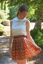 Broderie Anglaise et Fleurs Orangées