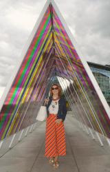 Orange Striped Culottes and Graphic Print T-Shirt + Style With a Smile Link Up