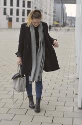 Outfit: Zara Mantel und Buffalo Beuteltasche