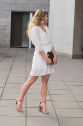 Outfit: weißes Sommerkleid mit Sandalen und LV Poche Toilette 26 // Einige Worte zum Asos Kundenservice