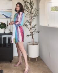 What I Made: Taylor Swift Inspired Rainbow Wrap Dress