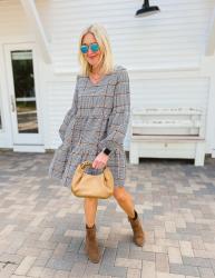 Plaid Dress Outfit Ideas: How to Style a Plaid Dress with Booties