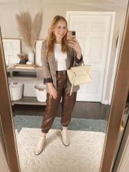 How to Style Faux Leather Pants