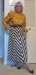Chevrons and Gold Satin