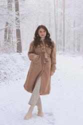 Brązowy teddy coat Na-kd Lounge