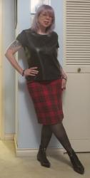 Goth Black and Red Plaid, Plus Fangs