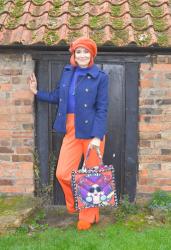 Casual Blue and Orange Outfit + Style With a Style Link Up