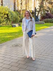 Fall Style: Wide Leg Pants + Tweed Crop Jacket