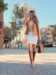 Cyber Monday Sales + Camel Blazer and Cognac Boots