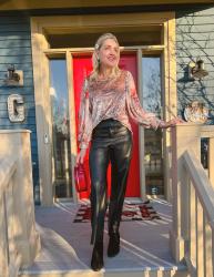 Faux Leather Pants Outfit Ideas