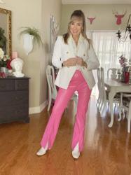 Faux Leather Pink Pants from Amazon