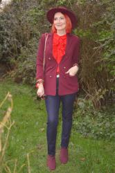 Shades of Red With Denim + Style With a Smile Link Up
