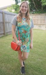 Printed Dresses and Little Red Saddle Bag
