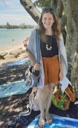 Kmart Linen Shorts, Tees, and Chloe Small Paraty Bags