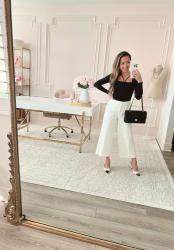 Wide Leg Crop Pants + Cap Toe Slingback Pumps