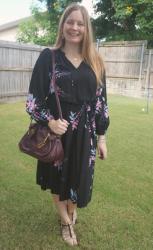 Blue and Pink Floral Dresses With Purple Chloe Paraty Bag | Weekday Wear Link Up