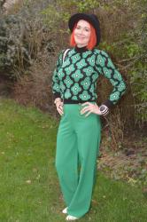 Green Flower Pattern Jumper + Style With a Smile Link Up