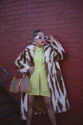 Jakke Katie Faux Fur Chestnut Tiger Duster Coat