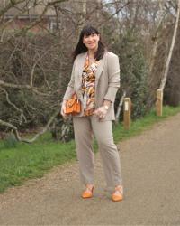 Citrus Accents with a Neutral Suit.