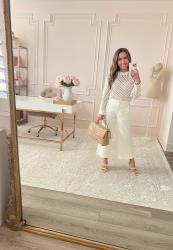 All White Resort Outfit + Pearl Sandals